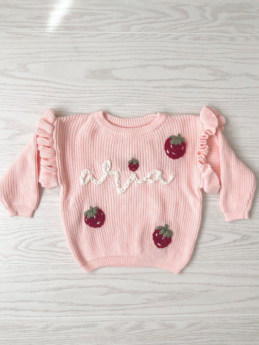 Ruffle Knit Sweater with name AND design