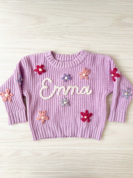 Knit Sweater (no ruffle) with name AND design