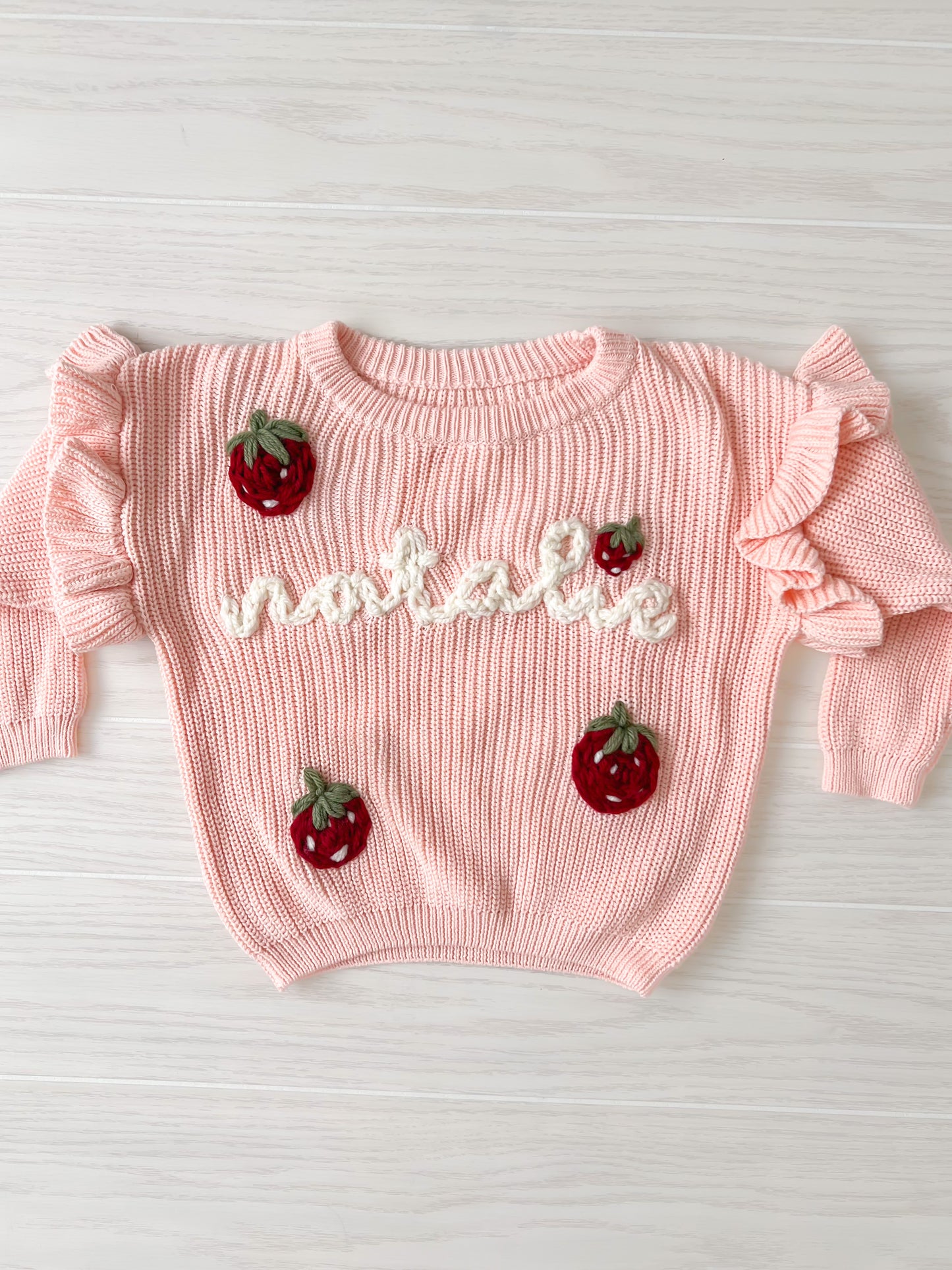 Ruffle Knit Sweater with name AND design