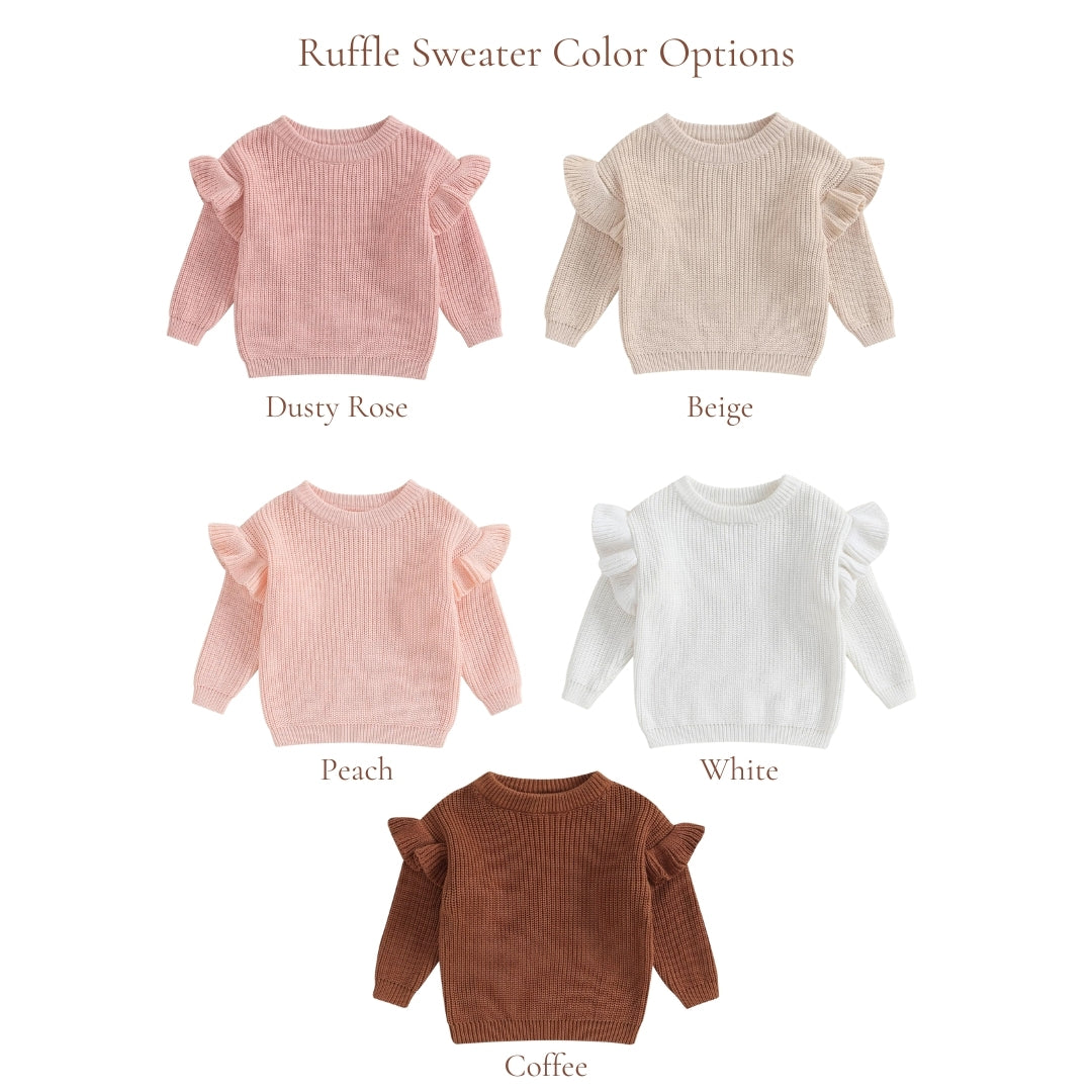 Ruffle Knit Sweater with name OR design