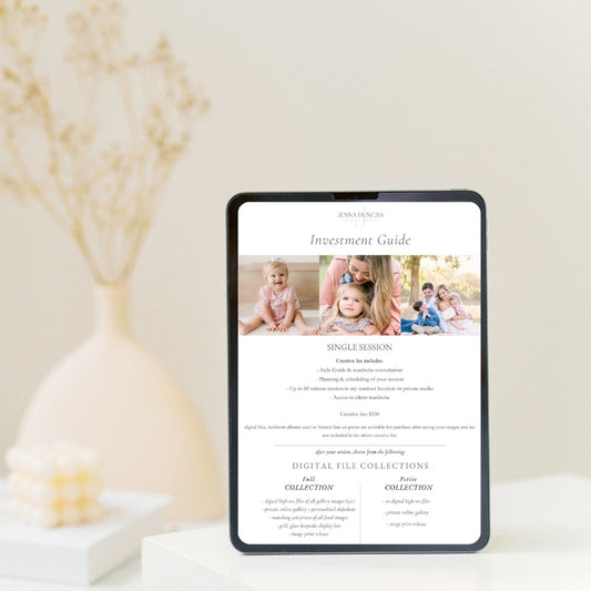 Photography Investment Guide CANVA Template