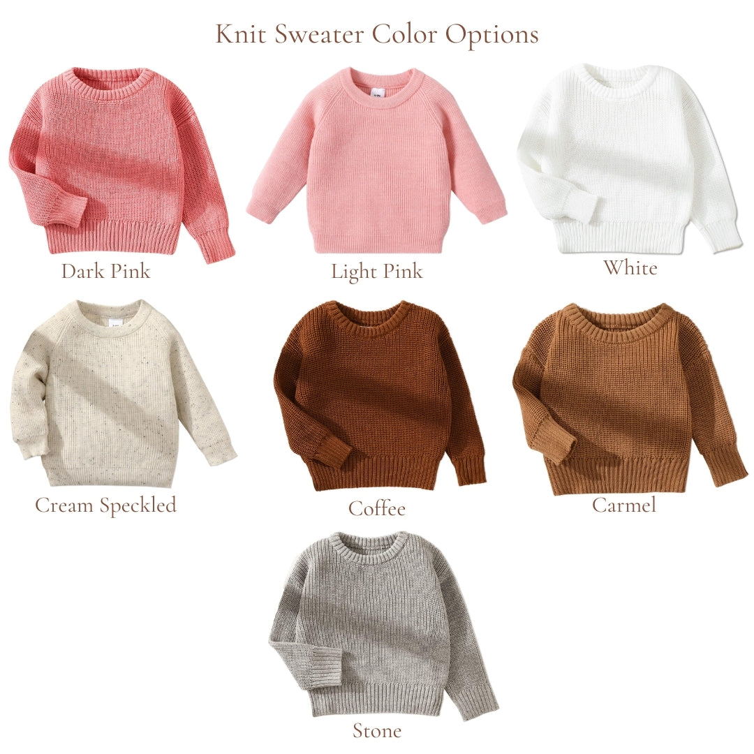 Knit Sweater (no ruffle) with name AND design