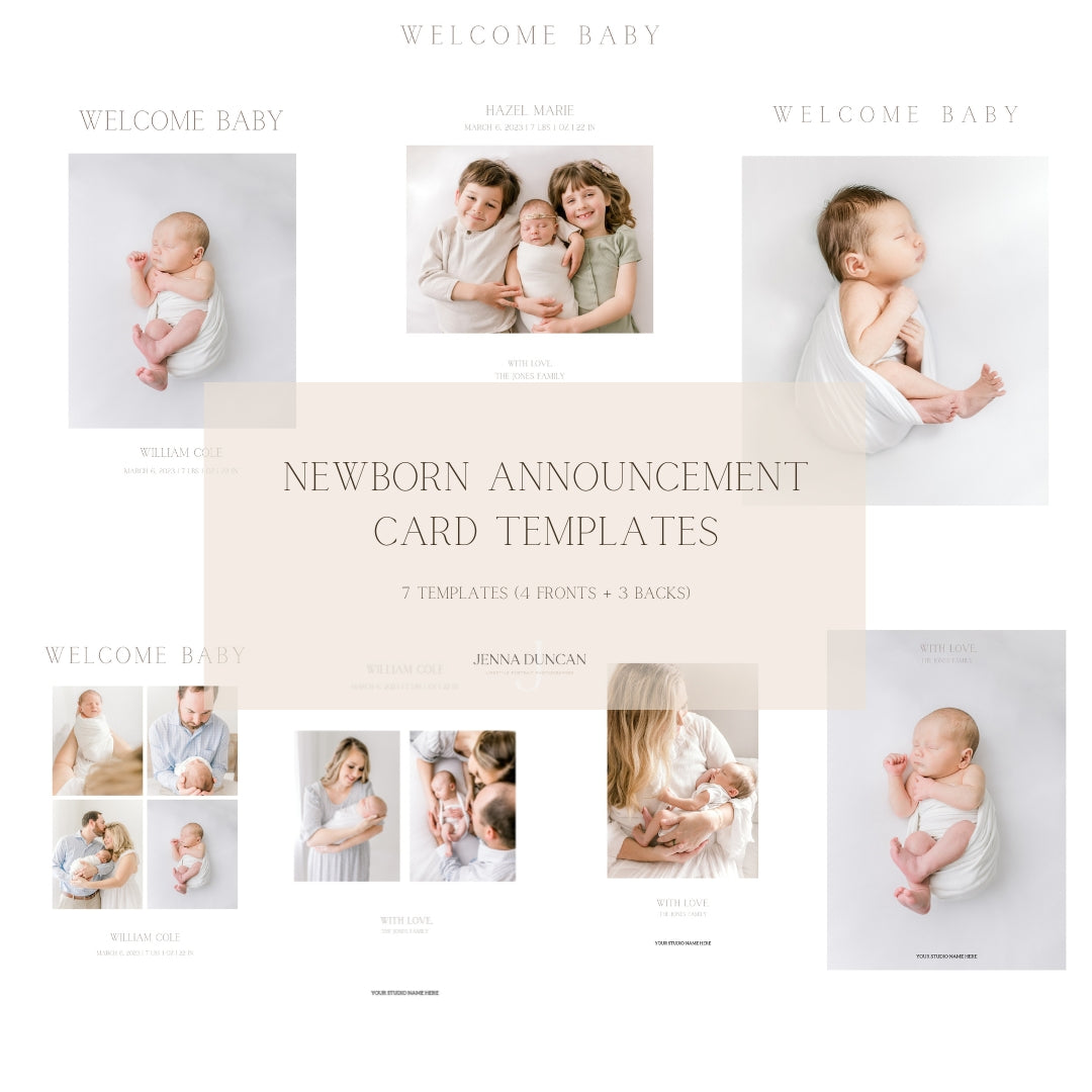 Birth Announcement Card CANVA Templates